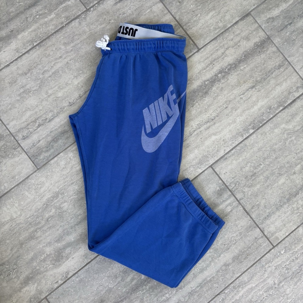 Nike Women Blue Y2K Worn In Look Sweat Pants Size XL